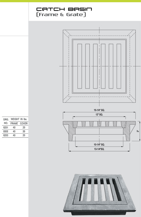 Catch Basin, Iron Castings, Gratings, Ductile Iron, Iron Foundry, Cast Iron Foundry, Ductile Iron Castings, Meter Boxes, Grey Iron Castings, Cast Iron Manhole Covers, Cast Iron Pipe